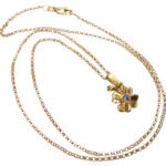 Gouden ketting met klaver hanger