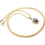 Gouden ketting met saffier hanger
