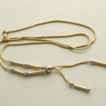 Wit en geel gouden collier