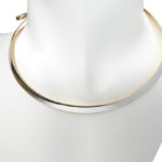 Bicolor gouden omega collier plat
