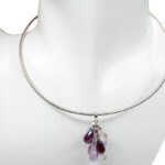 Wit gouden spang met amethyst hanger