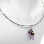 Wit gouden spang met amethyst hanger