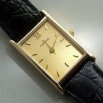 Gouden Monnard horloge met leren band