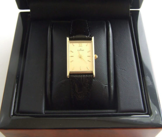 Gouden Monnard horloge met leren band