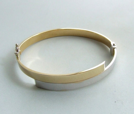 14 karaat Christian gouden bicolor slavenarmband