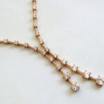 14 karaat rosé gouden collier met zirkonia