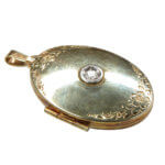 14 karaat gouden medaillon met zirkonia