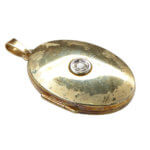 14 karaat gouden medallion met zirkonia