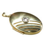 Geel gouden medallion met zirkonia