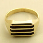 Gouden Christian zegelring met onyx