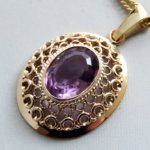 14 karaat gouden collier met amethist