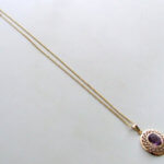 14 karaat gouden collier met amethist