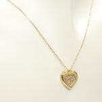 Geel gouden ketting met hart hanger