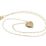 Geel gouden ketting met hart hanger