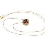 Geel gouden ketting met zirkonia hanger