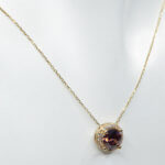 Geel gouden ketting met zirkonia hanger