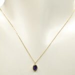 Gouden ketting met amethist hanger