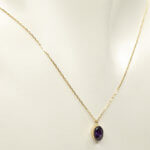 Gouden ketting met amethist hanger