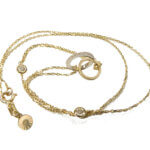 Gouden ketting met hanger en zirkonia