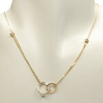 Gouden ketting met hanger en zirkonia