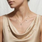 Geel gouden zirkonia bedelketting