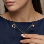 Geel gouden zirkonia bedelketting