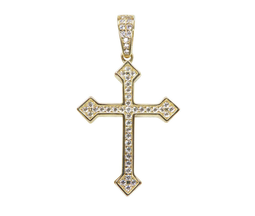 JeweBella Kruisketting Voor Dames - Goud & Zilver 14K Verguld Met Kubische Zirkonia - Elegante Halsketting & Choker