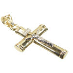 Bicolor gouden kruis met korpus