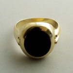Christian 14 karaat gouden ring met onyx