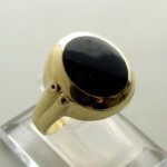 Christian 14 karaat gouden ring met onyx