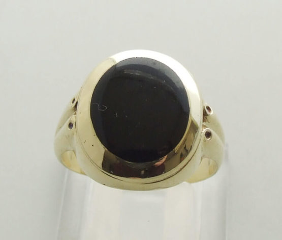 Christian 14 karaat gouden ring met onyx