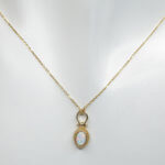 Geel gouden opaal hanger met ketting