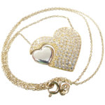 Bicolor dubbele zirkonia harten hanger