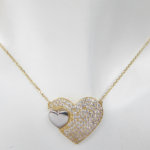 Bicolor dubbele zirkonia harten hanger