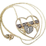 Gouden harten slot hanger