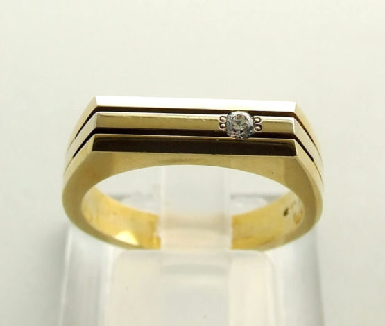 14 karaat Christian gouden ring met zirkonia