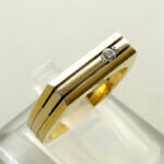 14 karaat Christian gouden ring met zirkonia