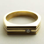 14 karaat Christian gouden ring met zirkonia