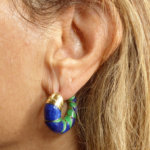 14 karaat christian emaille oorbellen