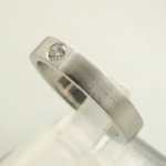 14 karaat wit gouden Christian ring met diamant