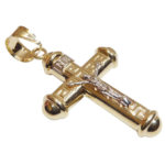 14 karaat bicolor gouden kruis hanger