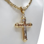 14 karaat bicolor gouden kruis hanger