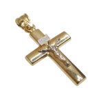 Geel en wit gouden kruis met korpus