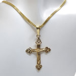 Geel gouden orthodoxe kruis