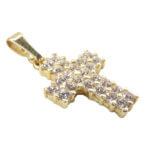 Geel gouden zirkonia kruis hanger