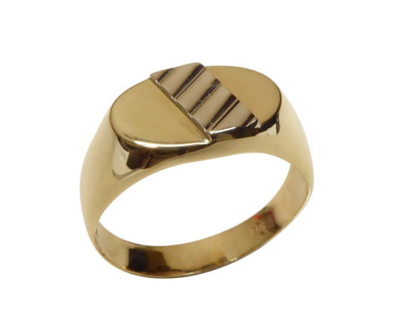 Gouden bicolor cachet ring