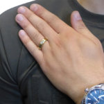 Gouden cachet ring met zirkonia