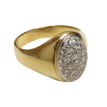 Gouden diamanten cachet ring