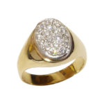 Gouden diamanten cachet ring