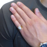 Gouden diamanten cachet ring